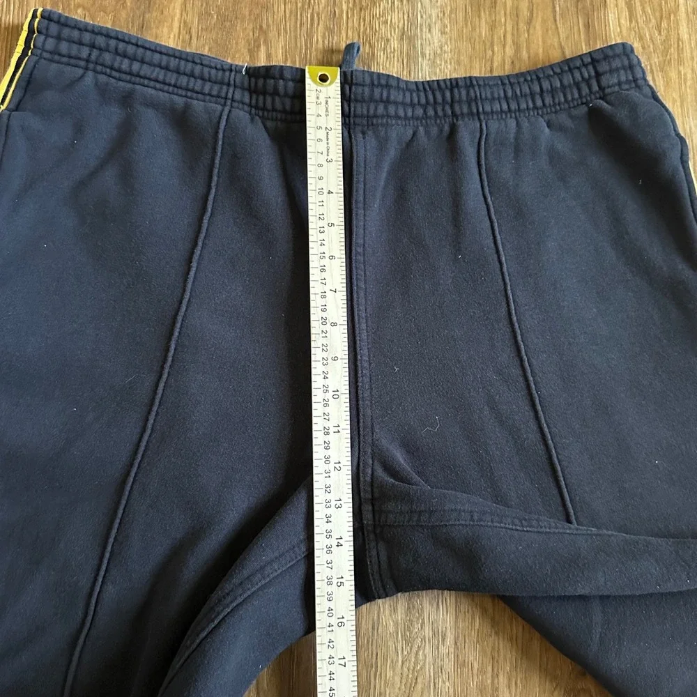 Old Navy Track Pants Mens XL Navy Blue Good Vintage 2004 Striped Wide Leg Fleece